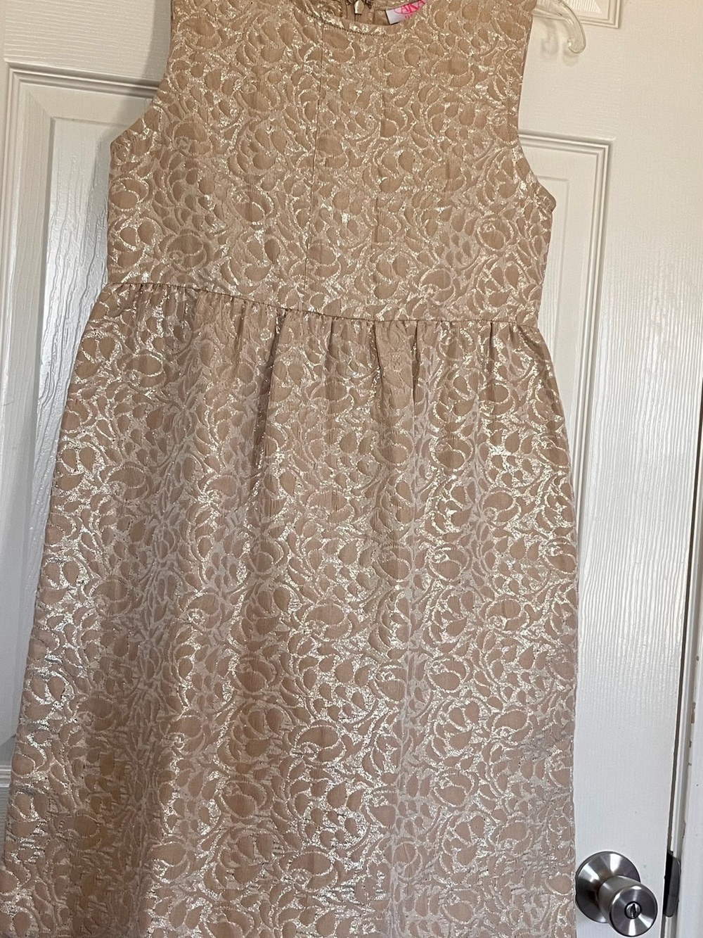 Girls' Shimmer Lace Party Dress - Blush